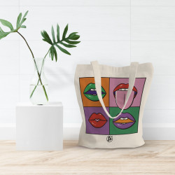 Pop art mouths painting (Τσάντα  Αγοράς) Pop art mouths painting (Τσάντα  Αγοράς)